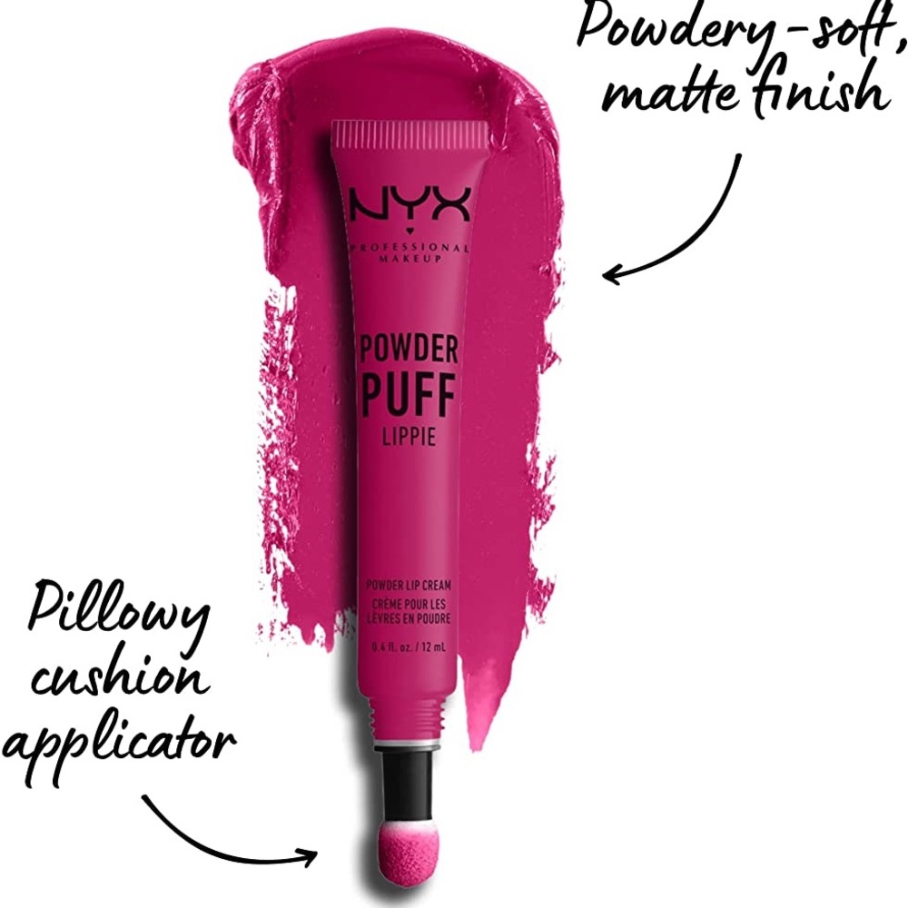 NIB NYX Powder Puff LIPPIE Lip Cream PPL05 Teenage Dream Fuchsia SEALED VEGAN
